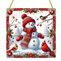 Acrylic Suncatcher - Cardinal Snowman