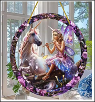 Acrylic Suncatcher - Fairy With Unicorn