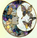 Acrylic Suncatcher - Moon Lady & Butterflies