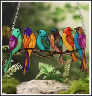 Acrylic Suncatcher - Birds on a Branch