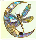 Acrylic Suncatcher - Crescent Moon & Dragonfly