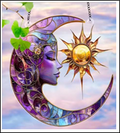 Acrylic Suncatcher - Crescent Moon Lady