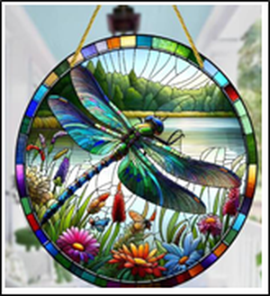 Acrylic Suncatcher - Dragon Fly - Lake
