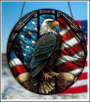 Acrylic Suncatcher - Flag and Eagle