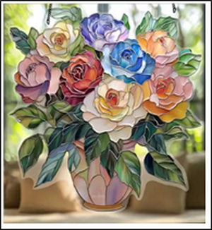 Acrylic Suncatcher - Flowers in a Vase