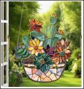 Acrylic Suncatcher - Hanging Basket #1